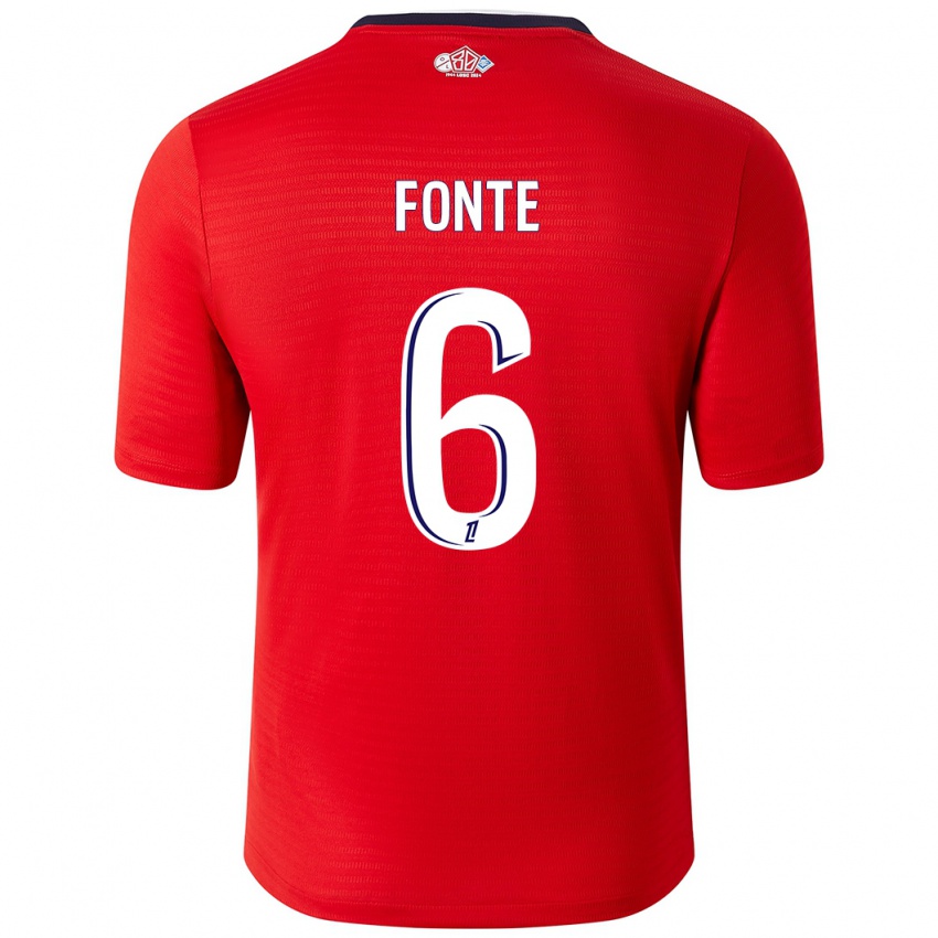 Criança Camisola Jose Fonte #6 Branco Vermelho Principal 2024/25 Camisa Brasil