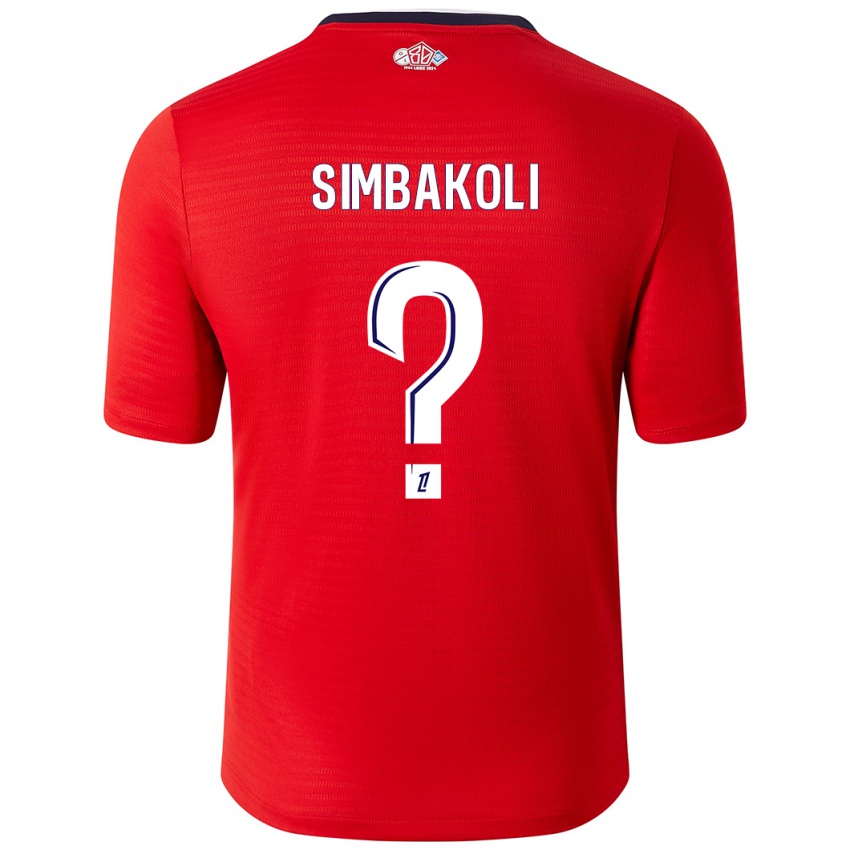 Criança Camisola Mamadou Simbakoli #0 Branco Vermelho Principal 2024/25 Camisa Brasil