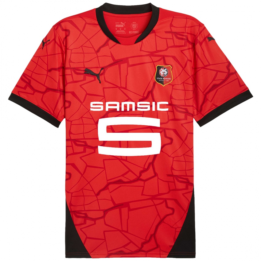 Criança Camisola Baptiste Santamaria #8 Vermelho Preto Principal 2024/25 Camisa Brasil