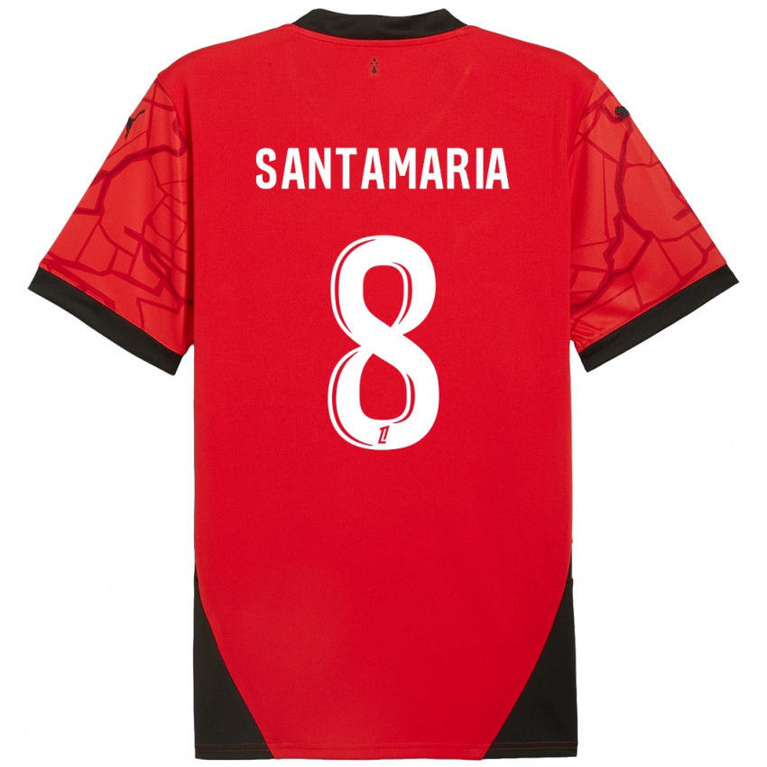 Criança Camisola Baptiste Santamaria #8 Vermelho Preto Principal 2024/25 Camisa Brasil