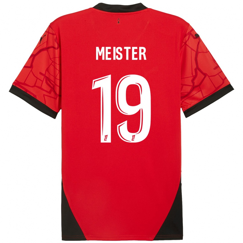 Criança Camisola Henrik Meister #19 Vermelho Preto Principal 2024/25 Camisa Brasil