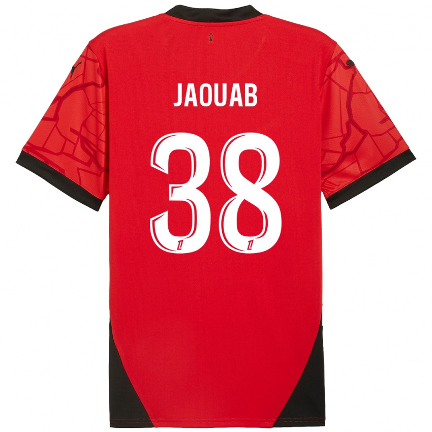 Criança Camisola Mohamed Jaouab #38 Vermelho Preto Principal 2024/25 Camisa Brasil