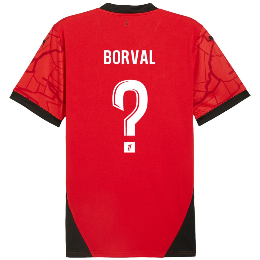 Criança Camisola Cyril Borval #0 Vermelho Preto Principal 2024/25 Camisa Brasil