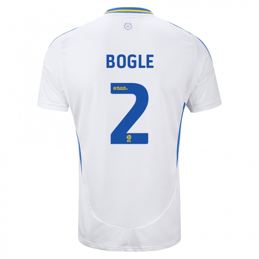 Criança Camisola Jayden Bogle #2 Azul Branco Principal 2024/25 Camisa Brasil