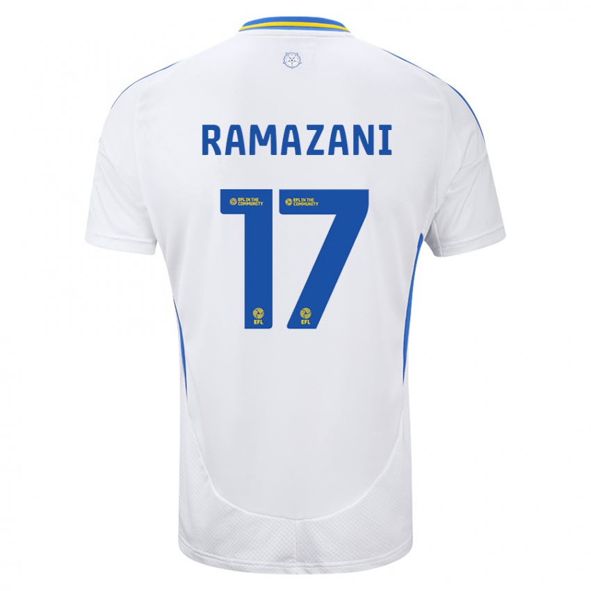 Criança Camisola Largie Ramazani #17 Azul Branco Principal 2024/25 Camisa Brasil