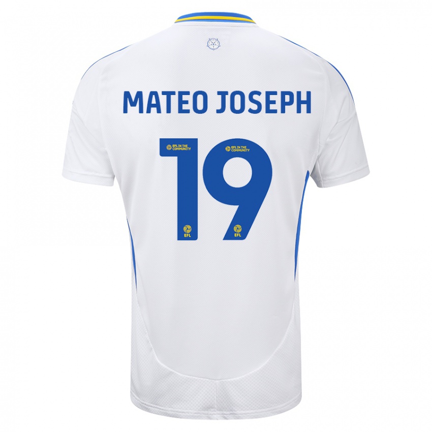 Criança Camisola Mateo Joseph #19 Azul Branco Principal 2024/25 Camisa Brasil