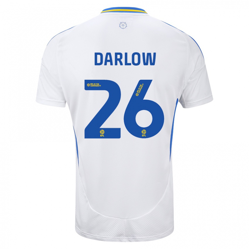 Criança Camisola Karl Darlow #26 Azul Branco Principal 2024/25 Camisa Brasil