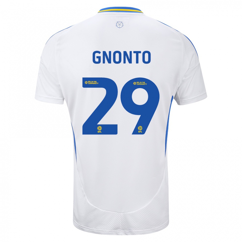 Criança Camisola Wilfried Gnonto #29 Azul Branco Principal 2024/25 Camisa Brasil