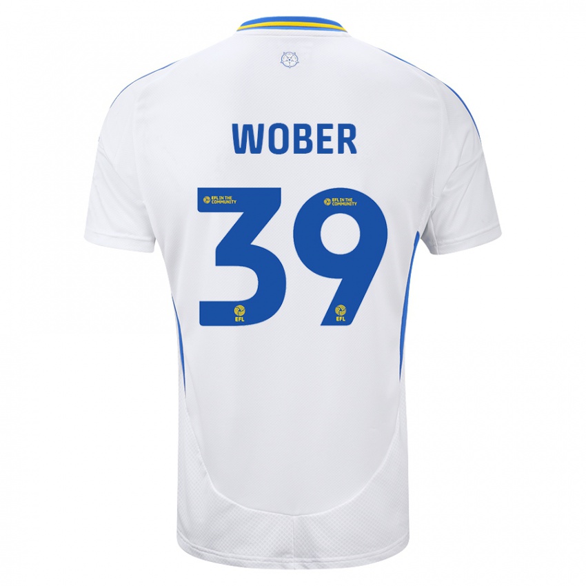 Criança Camisola Maximilian Wöber #39 Azul Branco Principal 2024/25 Camisa Brasil