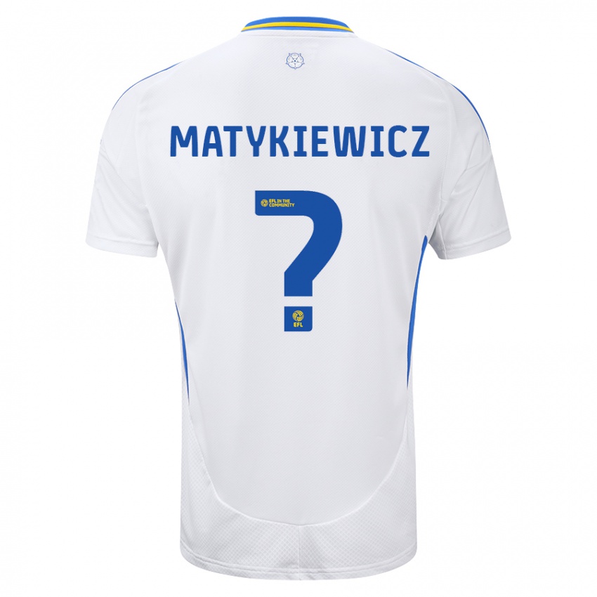 Criança Camisola Luke Matykiewicz #0 Azul Branco Principal 2024/25 Camisa Brasil