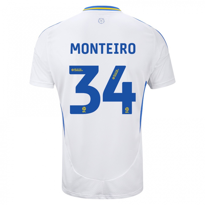 Criança Camisola Diogo Monteiro #34 Azul Branco Principal 2024/25 Camisa Brasil