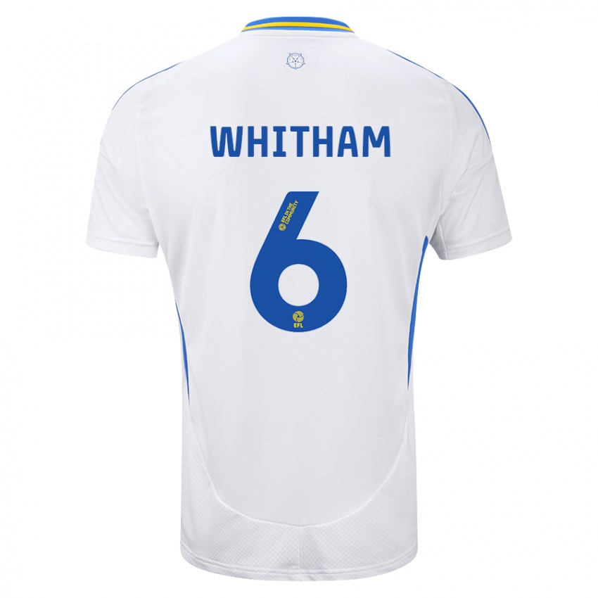 Criança Camisola Danielle Whitham #6 Azul Branco Principal 2024/25 Camisa Brasil