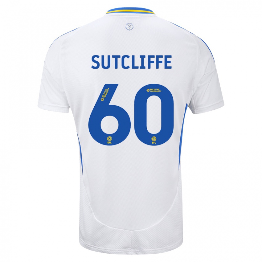 Criança Camisola Harvey Sutcliffe #60 Azul Branco Principal 2024/25 Camisa Brasil