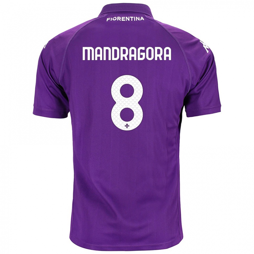 Criança Camisola Rolando Mandragora #8 Roxo Principal 2024/25 Camisa Brasil