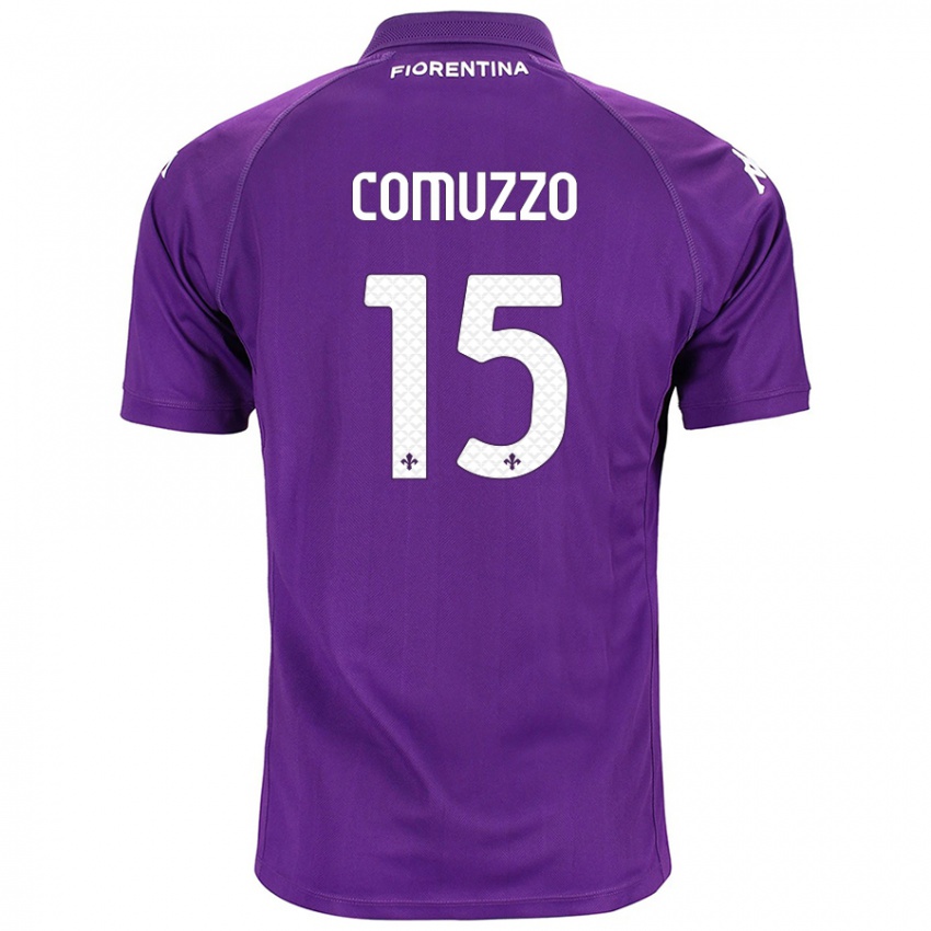 Criança Camisola Pietro Comuzzo #15 Roxo Principal 2024/25 Camisa Brasil