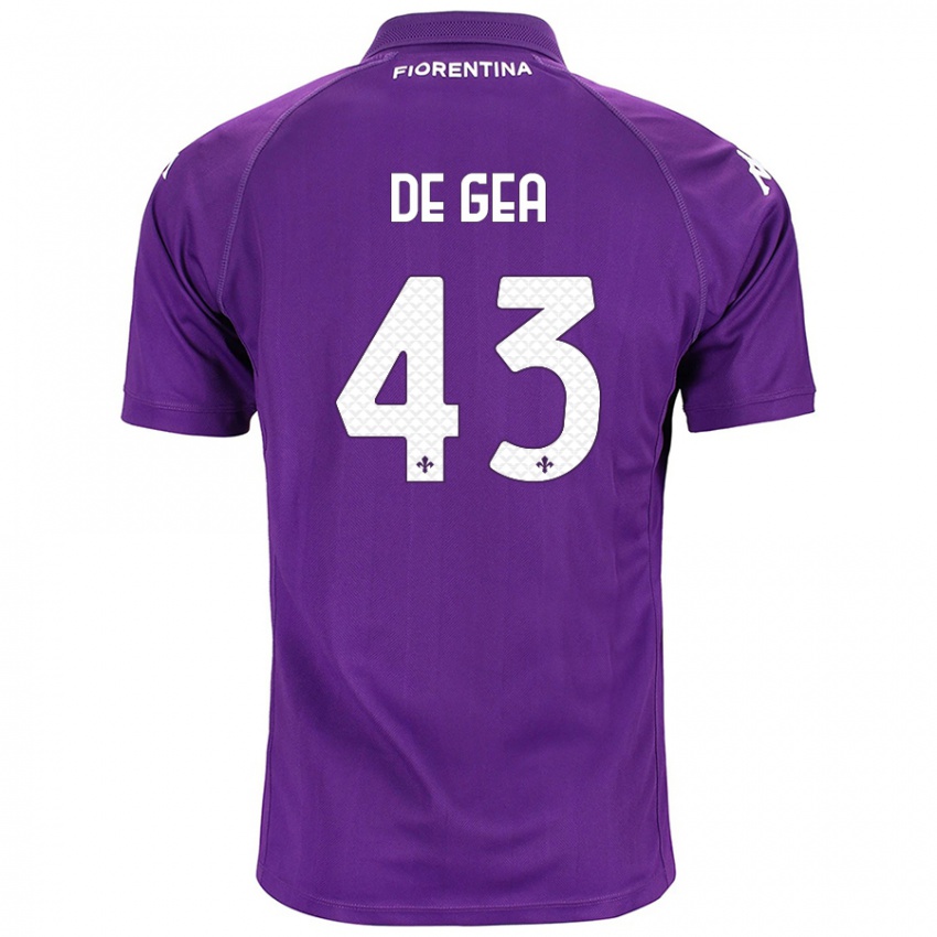 Criança Camisola David De Gea #43 Roxo Principal 2024/25 Camisa Brasil