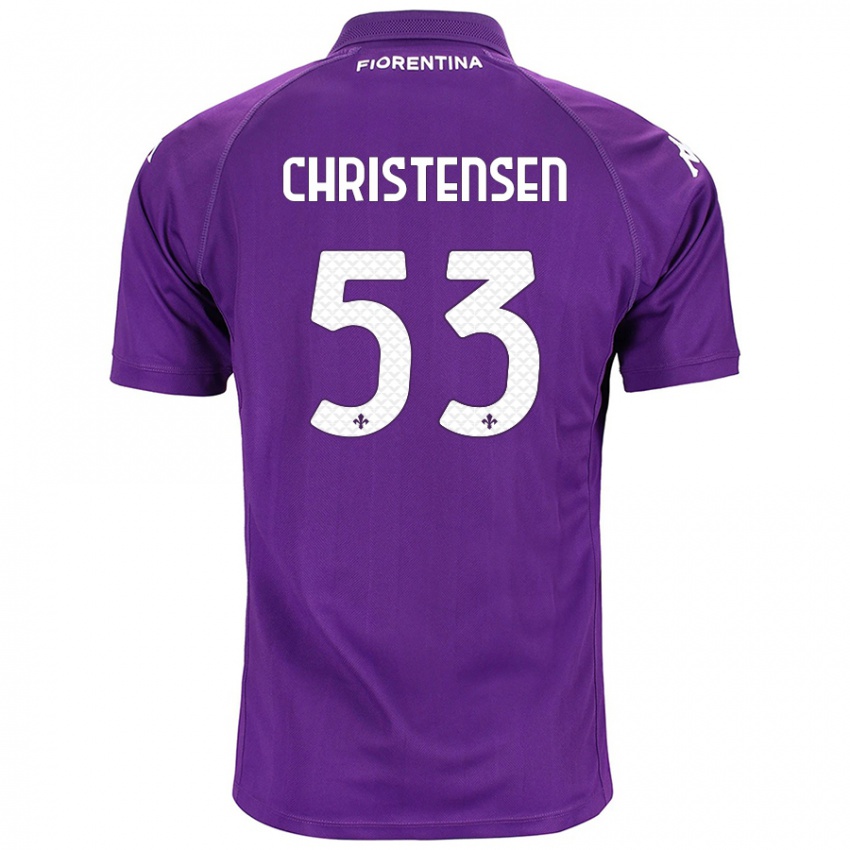 Criança Camisola Oliver Christensen #53 Roxo Principal 2024/25 Camisa Brasil