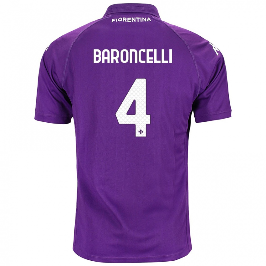 Criança Camisola Leonardo Baroncelli #4 Roxo Principal 2024/25 Camisa Brasil