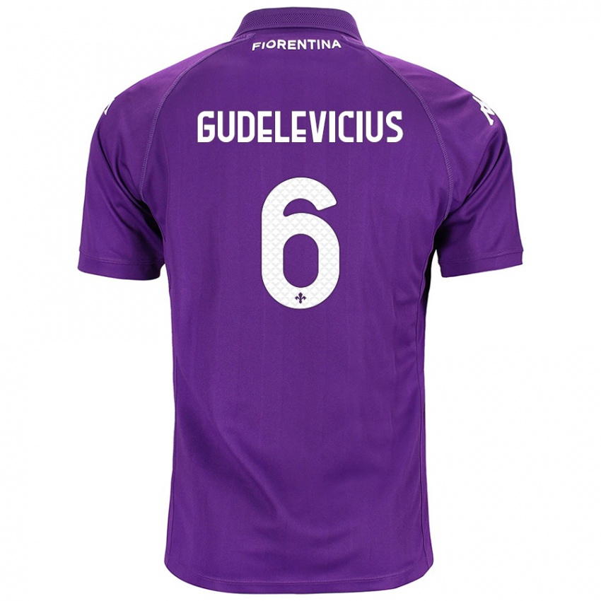 Criança Camisola Ernestas Gudelevicius #6 Roxo Principal 2024/25 Camisa Brasil