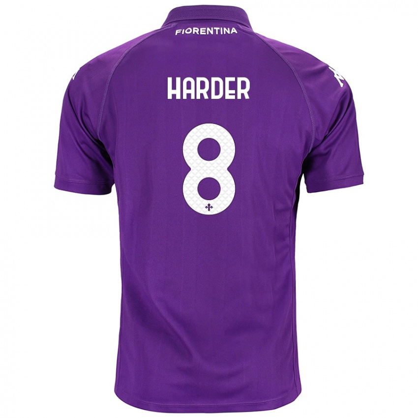 Criança Camisola Jonas Harder #8 Roxo Principal 2024/25 Camisa Brasil