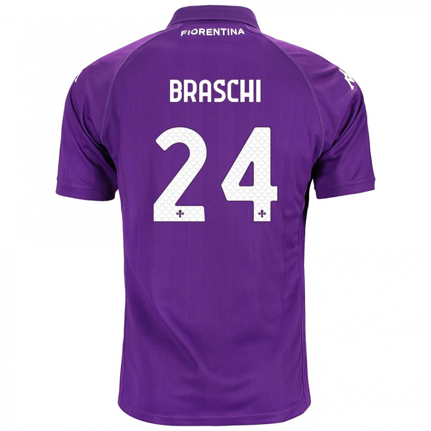 Criança Camisola Riccardo Braschi #24 Roxo Principal 2024/25 Camisa Brasil