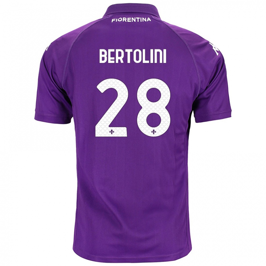 Criança Camisola Gabriele Bertolini #28 Roxo Principal 2024/25 Camisa Brasil