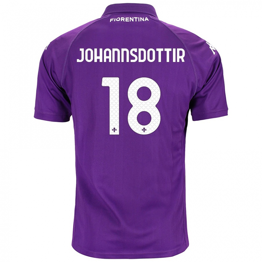 Criança Camisola Alexandra Jóhannsdóttir #18 Roxo Principal 2024/25 Camisa Brasil