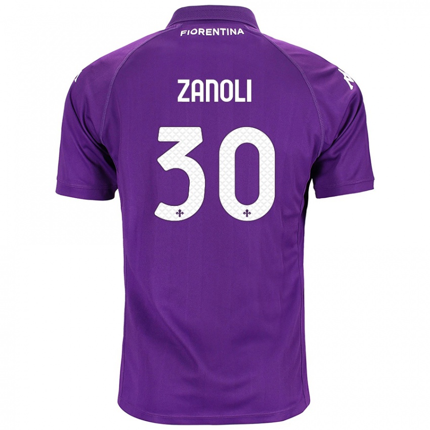 Criança Camisola Martina Zanoli #30 Roxo Principal 2024/25 Camisa Brasil