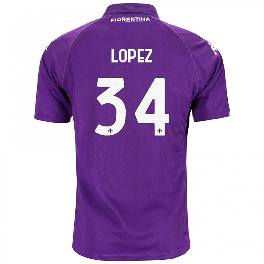 Criança Camisola Lucas López #34 Roxo Principal 2024/25 Camisa Brasil