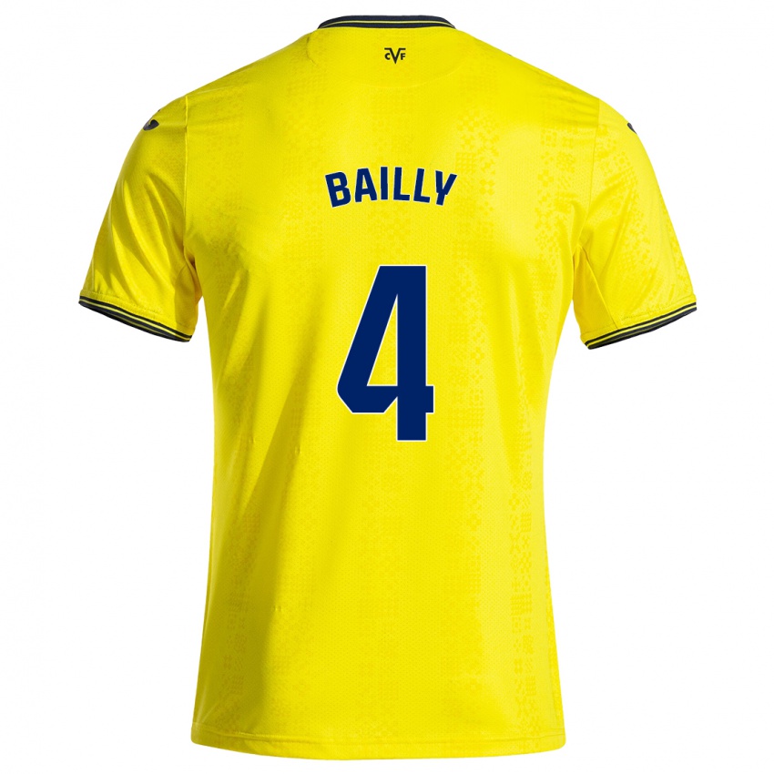 Criança Camisola Eric Bailly #4 Preto Amarelo Principal 2024/25 Camisa Brasil