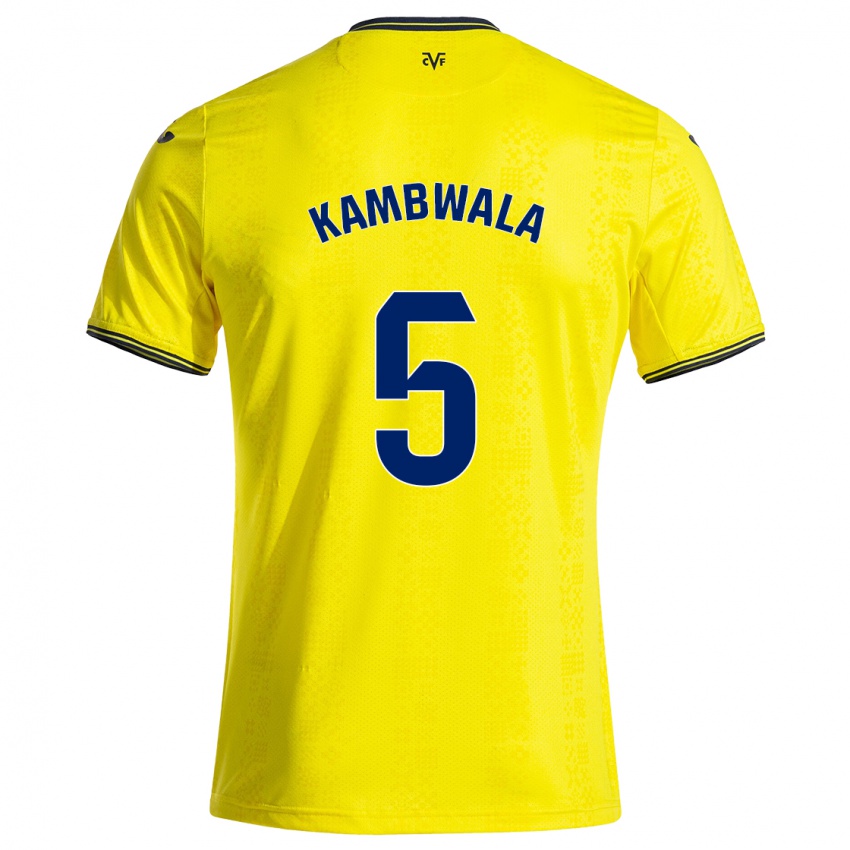 Criança Camisola Willy Kambwala #5 Preto Amarelo Principal 2024/25 Camisa Brasil