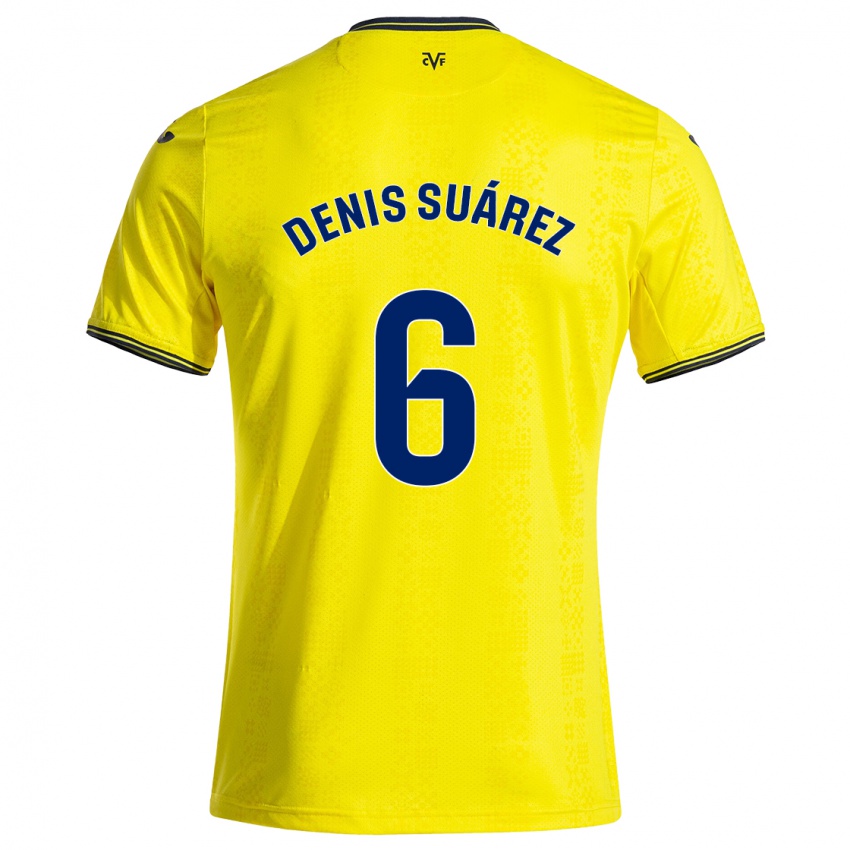 Criança Camisola Denis Suárez #6 Preto Amarelo Principal 2024/25 Camisa Brasil