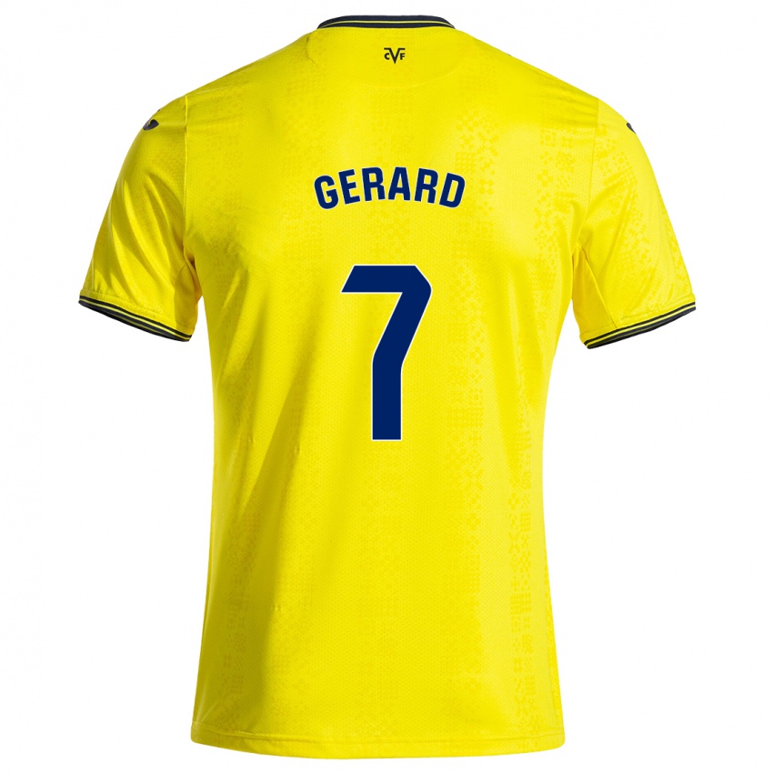 Criança Camisola Gerard Moreno #7 Preto Amarelo Principal 2024/25 Camisa Brasil