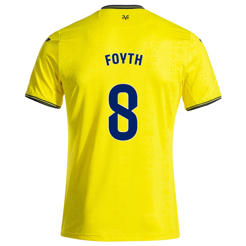 Criança Camisola Juan Foyth #8 Preto Amarelo Principal 2024/25 Camisa Brasil