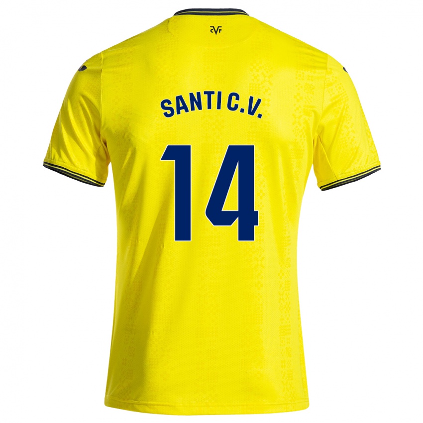 Criança Camisola Santi Comesaña #14 Preto Amarelo Principal 2024/25 Camisa Brasil