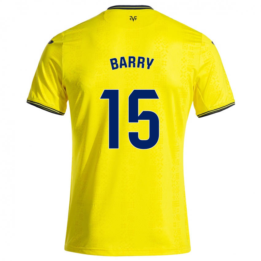 Criança Camisola Thierno Barry #15 Preto Amarelo Principal 2024/25 Camisa Brasil