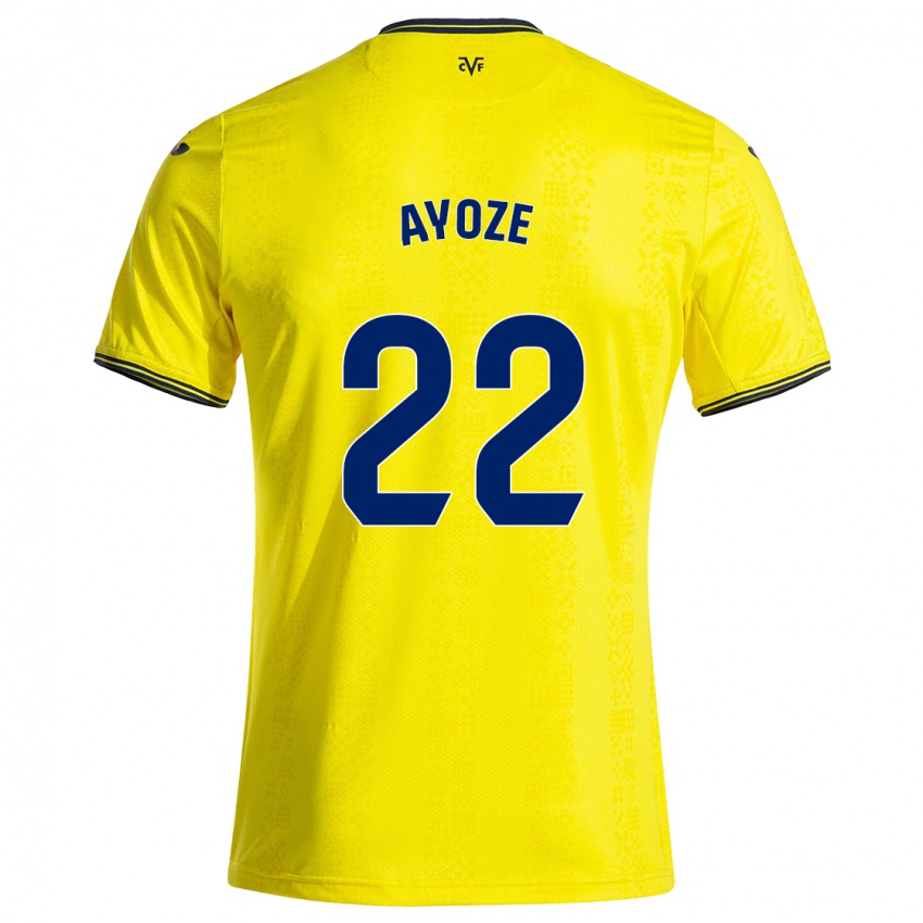 Criança Camisola Ayoze Pérez #22 Preto Amarelo Principal 2024/25 Camisa Brasil