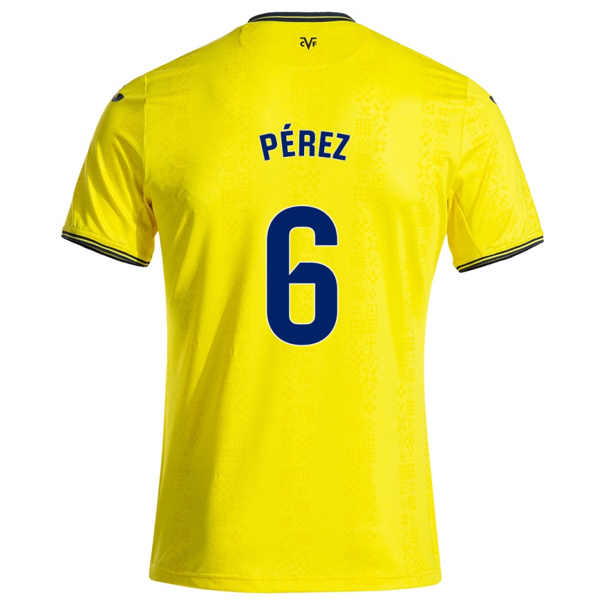 Criança Camisola Hugo Pérez #6 Preto Amarelo Principal 2024/25 Camisa Brasil