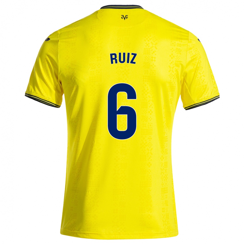 Criança Camisola Joan Ruiz #6 Preto Amarelo Principal 2024/25 Camisa Brasil