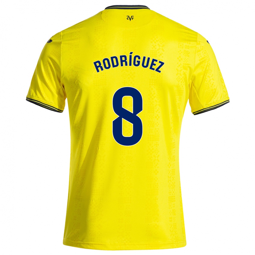 Criança Camisola Unai Rodríguez #8 Preto Amarelo Principal 2024/25 Camisa Brasil