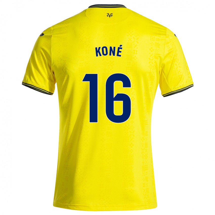 Criança Camisola Ayouba Koné #16 Preto Amarelo Principal 2024/25 Camisa Brasil