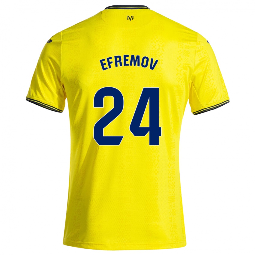 Criança Camisola Anton Efremov #24 Preto Amarelo Principal 2024/25 Camisa Brasil