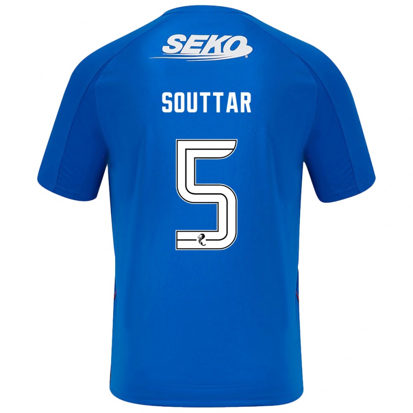 Criança Camisola John Souttar #5 Azul Escuro Principal 2024/25 Camisa Brasil