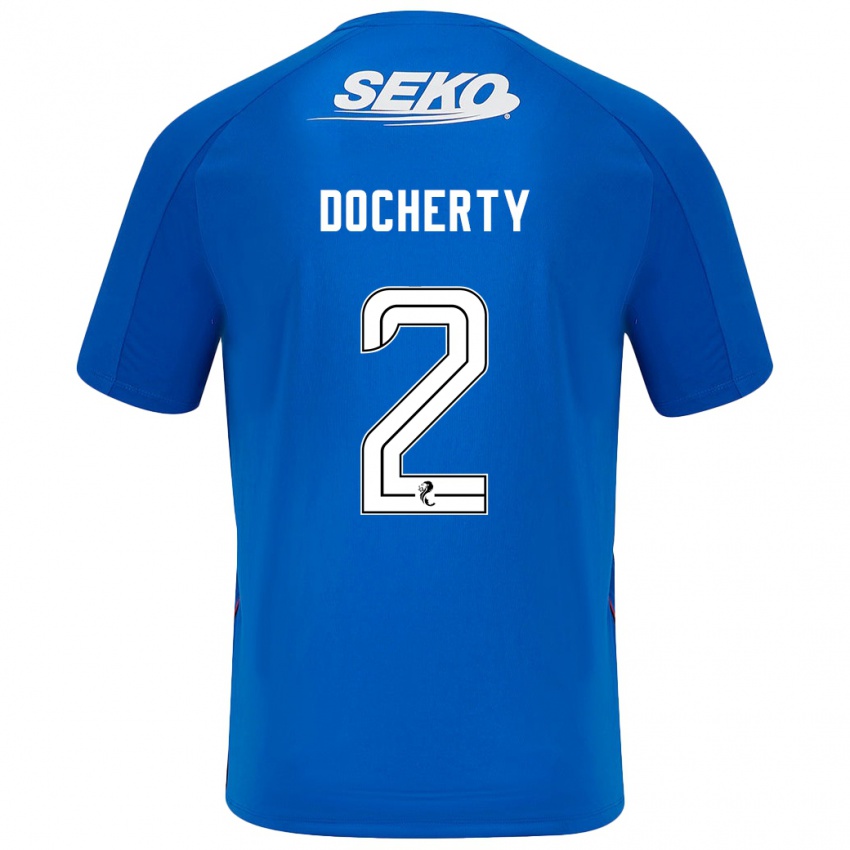 Criança Camisola Nicola Docherty #2 Azul Escuro Principal 2024/25 Camisa Brasil