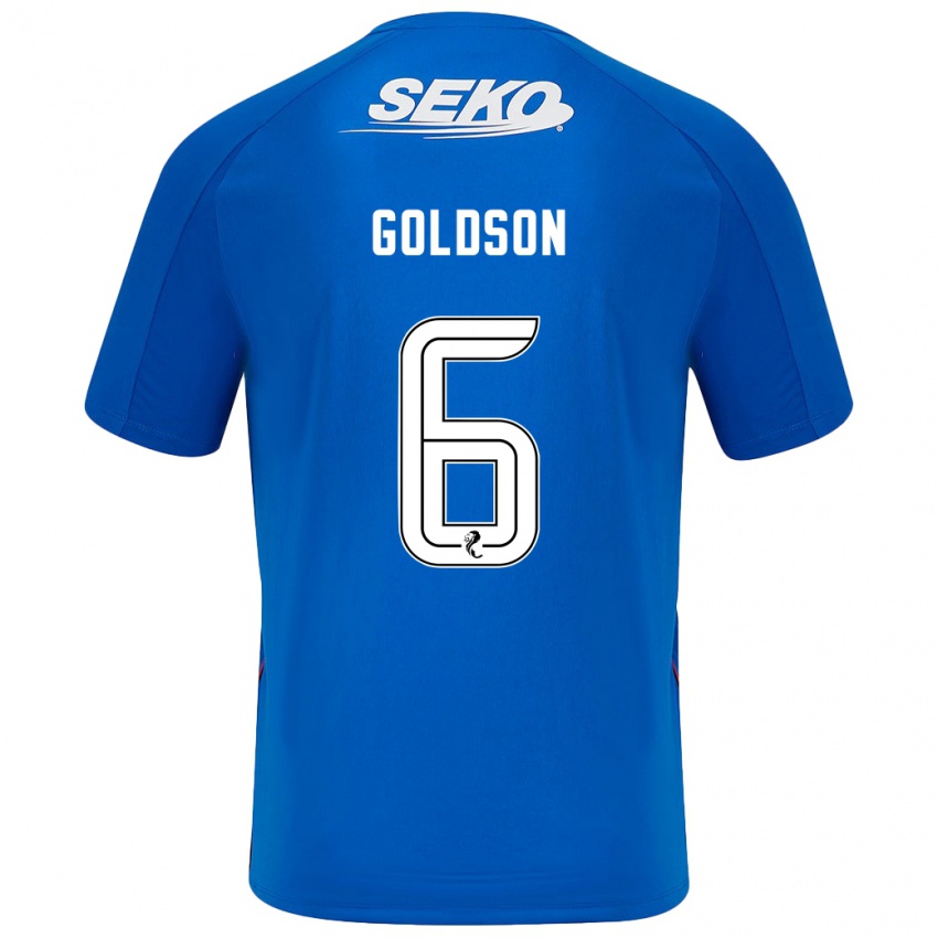 Criança Camisola Connor Goldson #6 Azul Escuro Principal 2024/25 Camisa Brasil