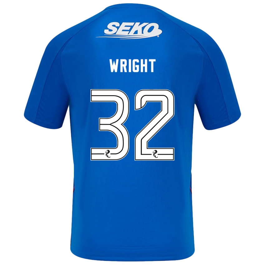 Criança Camisola Kieran Wright #32 Azul Escuro Principal 2024/25 Camisa Brasil