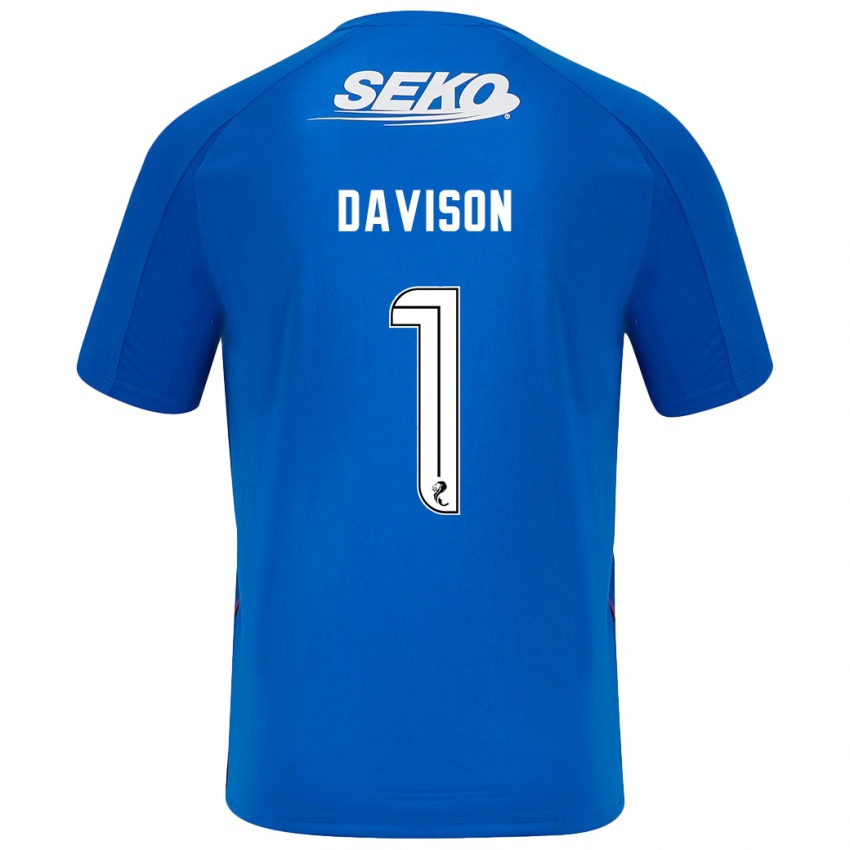 Criança Camisola Hannah Davison #1 Azul Escuro Principal 2024/25 Camisa Brasil