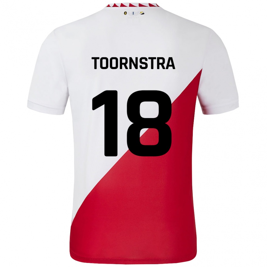 Criança Camisola Jens Toornstra #18 Vermelho Branco Principal 2024/25 Camisa Brasil