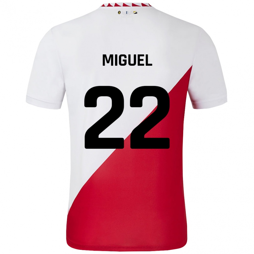 Criança Camisola Miguel Rodríguez #22 Vermelho Branco Principal 2024/25 Camisa Brasil