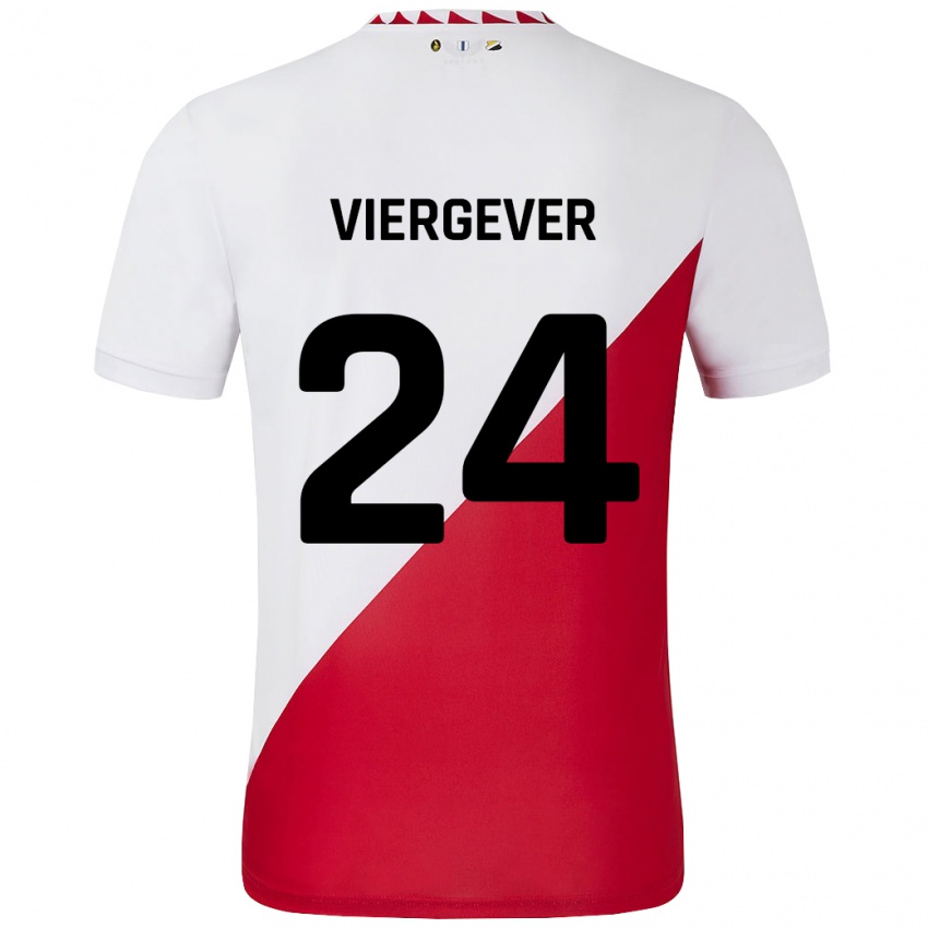 Criança Camisola Nick Viergever #24 Vermelho Branco Principal 2024/25 Camisa Brasil